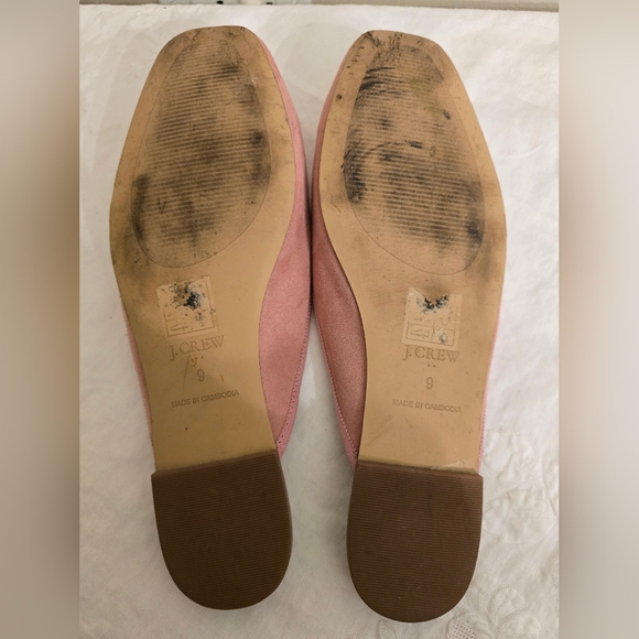 J. Crew Dusty Rose Suede Like Slip-On Ballet Mules Size 9 - Picture 7 of 7